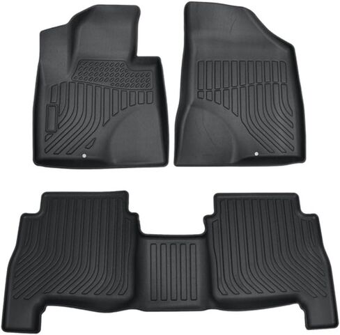مجموعة غطاء كامل لسجادات الأرضية GXARTS TPE متوافقة مع Hyundai Santa Fe 2007-2012 مجموعة بطانات السيارات لجميع الأحوال الجوية ملحقات بطانات أرضية مضادة للانزلاق مقاومة للماء in Kuwait