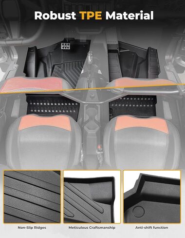 سجادات أرضية KEMIMOTO TPE متوافقة مع 2024 2025 2026 Polaris RZR XP 4 1000 ملحقات سجادة أرضية الصف الخلفي الأمامي غير القابلة للانزلاق 4 قطع حماية من جميع الأحوال الجوية بطانات مطاطية in Kuwait
