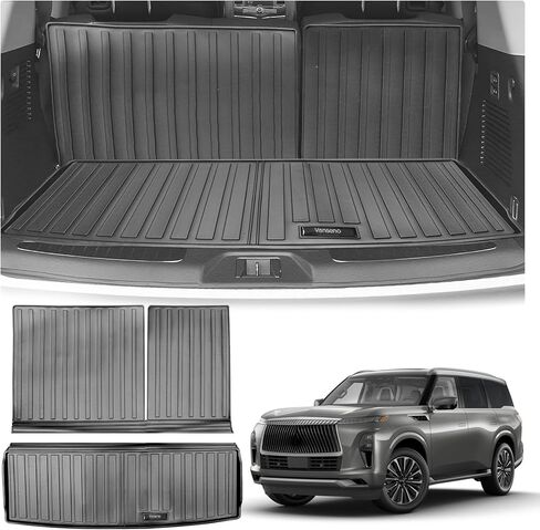 Vanseno Floor Mats Compatible with Nissan Pathfinder 8 Seater 2022-2026 / Infiniti QX60 7 Seater 2022 2023 2024 2025 2026 Cargo Liner Cargo Mat Trunkq Liner Back Seat Cover Accessories in Saudi Arabia