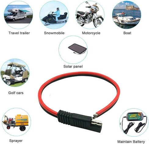SAE 2 Pin Quick Connector Disconnect Plug Cable SAE Connector 2 Pin Single Plug SAE Automotive Extension Cable 1ft/30cm (12AWG 2Pack) in Saudi Arabia