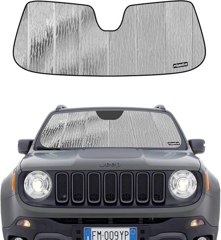 Pigenius Windshield Sunshade for Jeep Renegade 2015-2023, Reversible Silver/Black in Kuwait