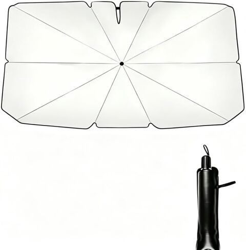 Windshield Umbrella,Tapa Sol para Carro Delantero 55" x31" Reflective Car Window Cover for Front Window Heat Insulation Protection, for Auto Sedan, SUV Windshield in Kuwait