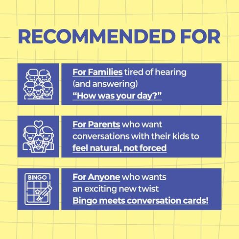 ConvoCards – 150 Family Conversation Cards with Bingo Boards, Fun Dinner Table Game with 6 Categories of Engaging Questions for Kids, Teens & Adults to Connect, Game Night & Road Trip Group Activity in Saudi Arabia