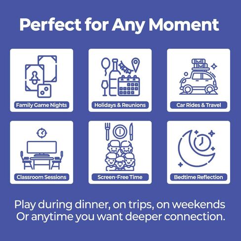 ConvoCards – 150 Family Conversation Cards with Bingo Boards, Fun Dinner Table Game with 6 Categories of Engaging Questions for Kids, Teens & Adults to Connect, Game Night & Road Trip Group Activity in Saudi Arabia