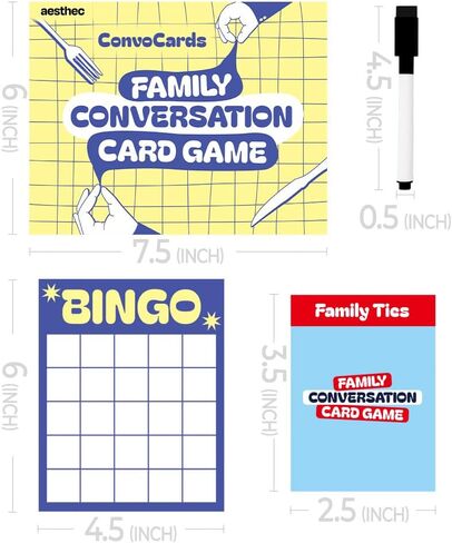 ConvoCards – 150 Family Conversation Cards with Bingo Boards, Fun Dinner Table Game with 6 Categories of Engaging Questions for Kids, Teens & Adults to Connect, Game Night & Road Trip Group Activity in Saudi Arabia