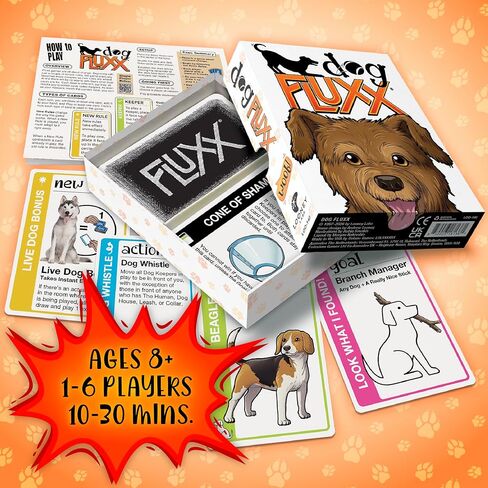 Looney Labs Dog Fluxx Card Game - Playful Dog Themed Family Card Game with Ever Changing Rules in Kuwait