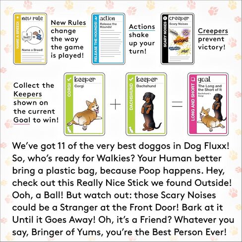 Looney Labs Dog Fluxx Card Game - Playful Dog Themed Family Card Game with Ever Changing Rules in Kuwait