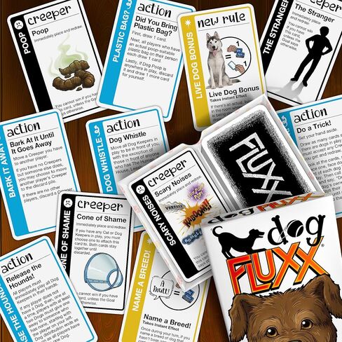 Looney Labs Dog Fluxx Card Game - Playful Dog Themed Family Card Game with Ever Changing Rules in Kuwait