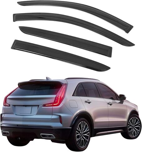 Side Window Deflectors, Compatible with 2019-2025 Cadillac XT4, Tape-On Smoke/Tinted Acrylic, 4PCS, Window Rain Shields in Saudi Arabia