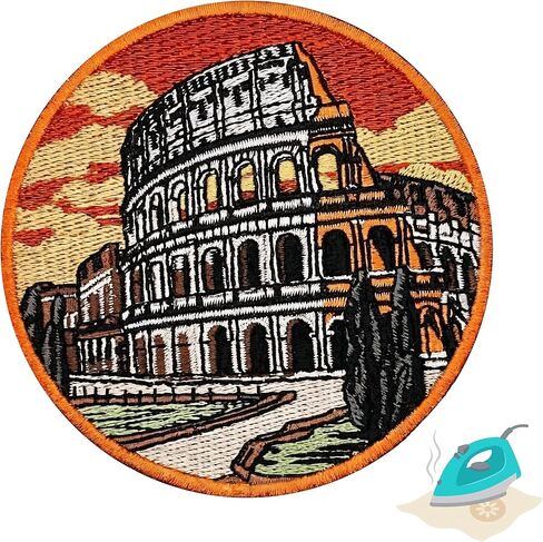 3.5" Colosseum Iron On Patch | Embroidered Italy Italian Traveler Travel Applique Appliques Iron On/Sew On Patches for Clothing, Jeans, Hat, Backpacks, Hats, Jackets, Clothes in Saudi Arabia