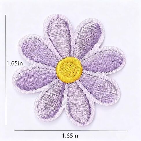 Bestac Floral Iron-On & Sew-On Patches for Clothing: Daisy Embroidery Applique Set. (7 Colors (14pcs)) in Saudi Arabia