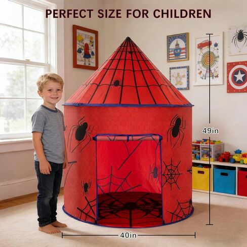 Kids Play Tent with Ventilation Window - Foldable Indoor Outdoor Playhouse, Pop Up Tent for Kids Ages 3-8, Great Gift Idea for Boys and Girls, Role Play Birthday, Reading Corner in Saudi Arabia
