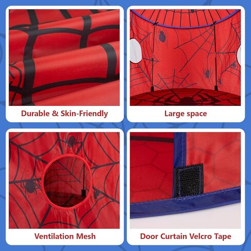 Kids Play Tent with Ventilation Window - Foldable Indoor Outdoor Playhouse, Pop Up Tent for Kids Ages 3-8, Great Gift Idea for Boys and Girls, Role Play Birthday, Reading Corner in Saudi Arabia