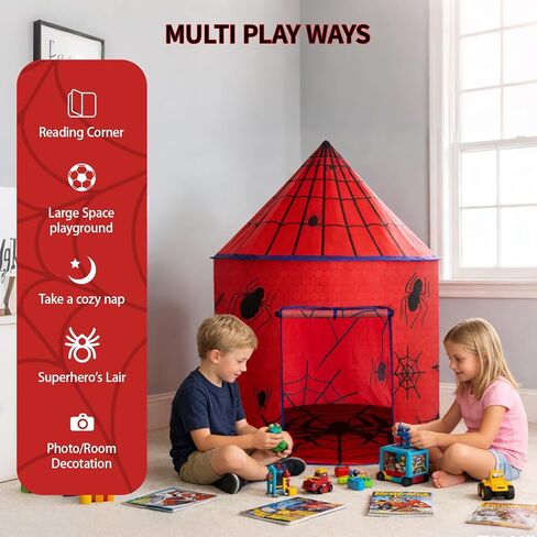 Kids Play Tent with Ventilation Window - Foldable Indoor Outdoor Playhouse, Pop Up Tent for Kids Ages 3-8, Great Gift Idea for Boys and Girls, Role Play Birthday, Reading Corner in Saudi Arabia