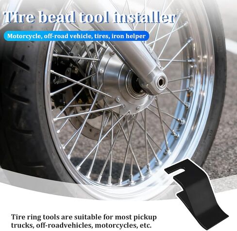 Motorcycle Tire Bead Installation Holder Hook, Aluminum Alloy Vehicle Tyre Removal Install Assistance Changer Tool, Auto Tire Changing Accessory, Universal for Most Vehicles (Black) in Kuwait