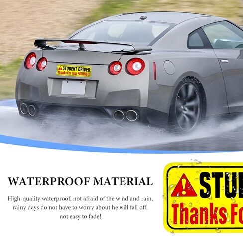 Student Driver Magnet for Car, 9.8"x3.3" New Driver Sticker Thanks for Your Patient, Reflective Bumper Decal Magnetic Safety Attention Sign for Novice Drivers (Student Driver/Style B) in Saudi Arabia