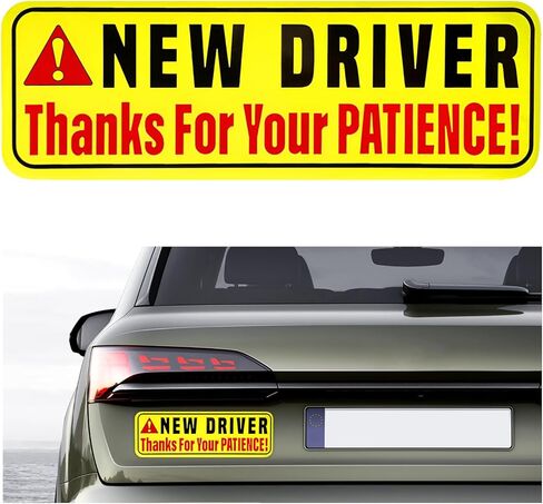Student Driver Magnet for Car, 9.8"x3.3" New Driver Sticker Thanks for Your Patient, Reflective Bumper Decal Magnetic Safety Attention Sign for Novice Drivers (Student Driver/Style B) in Saudi Arabia