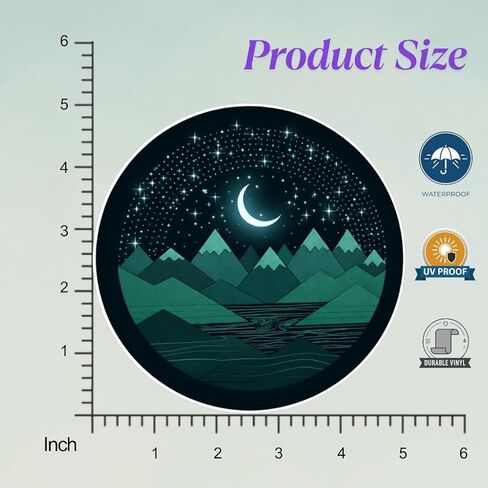 Between The Mountains and The Stars Vinyl Sticker 5 inch, Infinity Stickers for Water Bottles, Waterproof Vinyl Decal for Laptop, Removable Indoor and Outdoor Use for Car, Truck, Van in Saudi Arabia