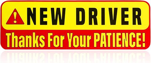 Student Driver Magnet for Car, 9.8"x3.3" New Driver Sticker Thanks for Your Patient, Reflective Bumper Decal Magnetic Safety Attention Sign for Novice Drivers (Student Driver/Style B) in Saudi Arabia