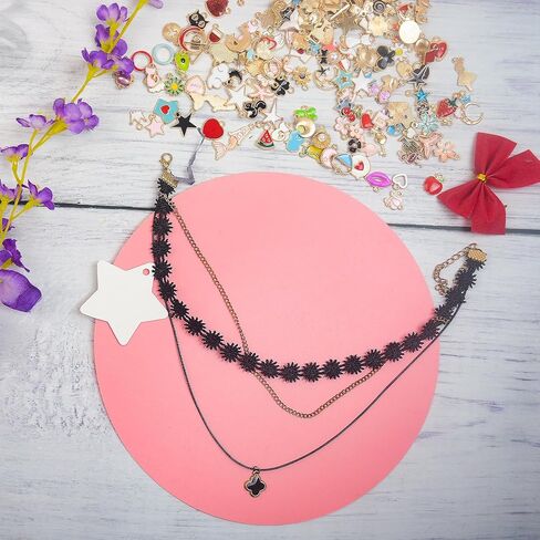 Small Jewelry Making Charms Crafts: 200 Pieces Bulk Colorful Assorted Cute Mini Enamel Pendants for DIY Earring Necklace, Key Dangle, Teen Bracelet Decor, Christmas Keychain Tiny Embellishments in Saudi Arabia