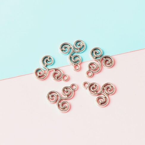 100Pcs Antique Silvery Tone Triquetra Knot Triskele Triskelion Triple Spiral Charms Pendants - Celtic Knot Jewelry Making Accessories for DIY Projects in Saudi Arabia