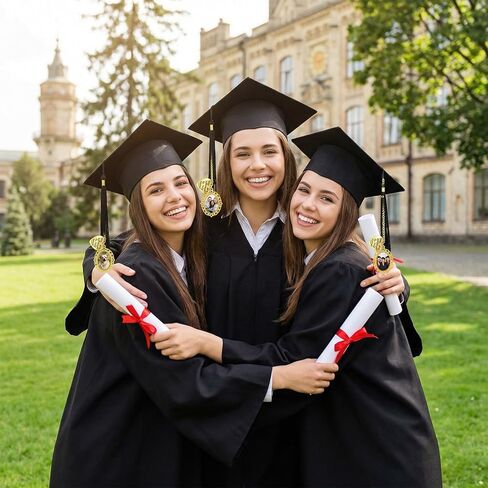 10Pcs Gold Graduation Cap Photo Charms Tassels Personalized Memorial Photo Class Decorations Graduation Gifts for Grad Cap Gown Ceremony in Kuwait