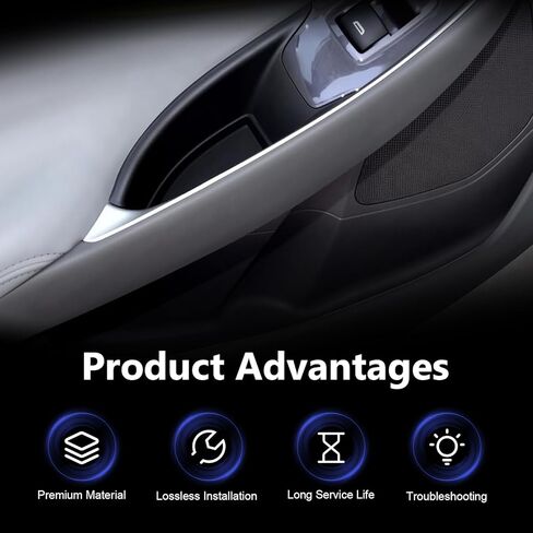 4 PCS Car Door Switch Bezel Cap, Left/Right Front/Rear Plastic Bolt Cover, Door Switch Bezel Interior Protective Accessories, Compatible with the Chevy Malibu 2016-2018 (Black) in Saudi Arabia