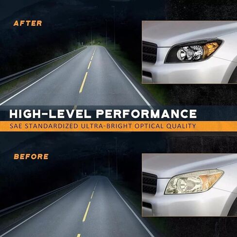 Headlights Assembly Compatible with 2006 2007 2008 Toyota Rav4 Headlamp Replacement Chrome Housing Amber Reflector Driver & Passenger Side (Black) in Saudi Arabia