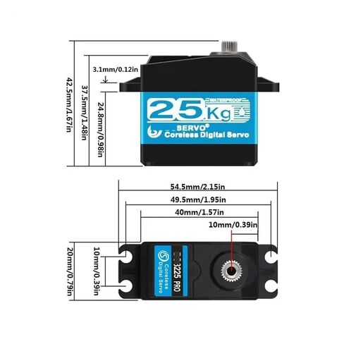 2 pcs DS3225PRO 25KG High Torque Digital Servo Coreless Full Metal Gear(180 Degree 2pcs) in Saudi Arabia
