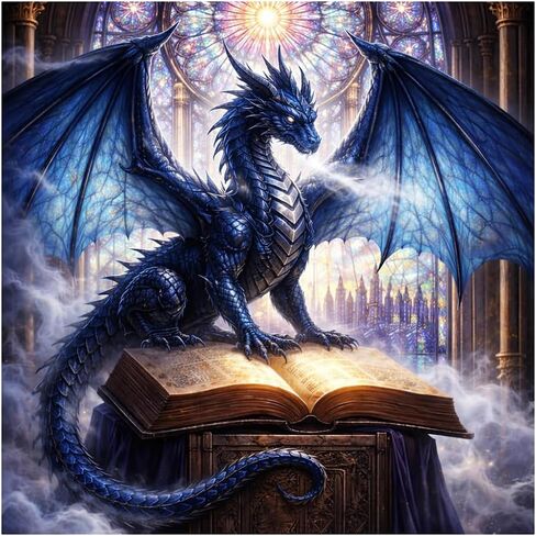 مجموعة الرسم الماسي YSJUFAN Dragon للبالغين، مجموعات الرسم الفني الماسي للمبتدئين، هدية فنية لتزيين المنزل مقاس 11.8 × 11.8 بوصة in Kuwait