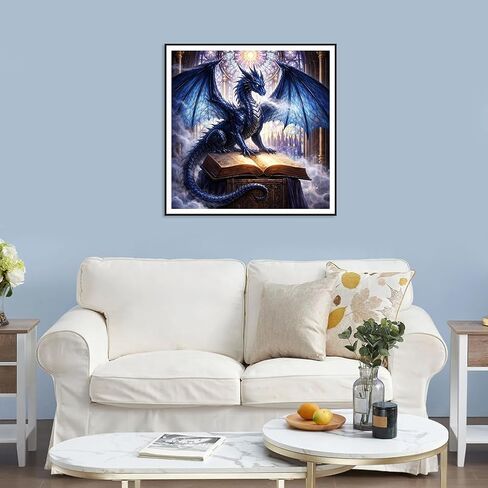 مجموعة الرسم الماسي YSJUFAN Dragon للبالغين، مجموعات الرسم الفني الماسي للمبتدئين، هدية فنية لتزيين المنزل مقاس 11.8 × 11.8 بوصة in Kuwait