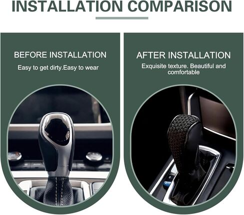 Car Gear Shift Knob Cover, Breathable Mesh Leather Auto Shift Boot Cover, Anti-Slip Gear Stick Protector, Universal for Most Cars, SUVs & Trucks (Black) in Kuwait