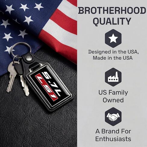 Brotherhood Compatible with Engine 5.7L LS1 Emblem Design Keychain Key Holder Key Ring For Men Heavy Duty Car Keyring For Men and Women in Kuwait