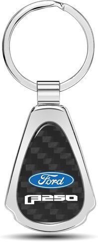 iPick Image for Ford F-250 Real Black Carbon Fiber Metal Teardrop Key Chain in Kuwait