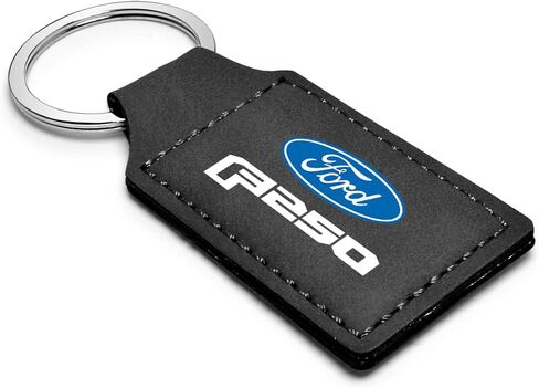 iPick Image for Ford F250 Rectangular Black Leatherette Key Chain - Official Licensed in Kuwait