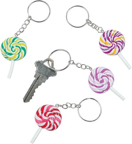 Fun Express Lollipop Key Chain (12 Pieces) Apparel Accessories, Key Chains, Giveaways, Classroom Incentives in Kuwait