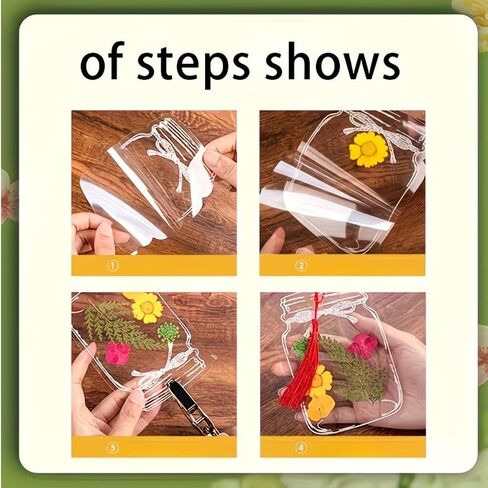 DIY Transparent Bookmarks – 40PCS Bottle-Shaped Dried Flower Markers, Homemade Pressed Flower Plant Specimens, Handmade Craft Materials in Kuwait