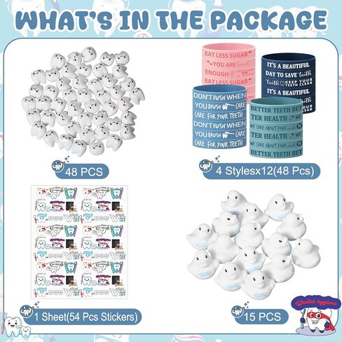 Hungdao 165 Pcs Dental Gifts Bulk Graduation Dentist Bracelets Mini Tooth Resin Sticker Rubber Duck Dental Assistant Appreciation Graduation Gifts for Coworkers Hygienists Rdh Supplies in Kuwait
