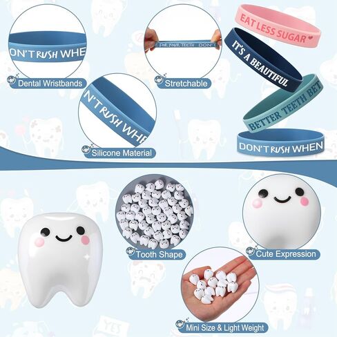 Hungdao 165 Pcs Dental Gifts Bulk Graduation Dentist Bracelets Mini Tooth Resin Sticker Rubber Duck Dental Assistant Appreciation Graduation Gifts for Coworkers Hygienists Rdh Supplies in Kuwait