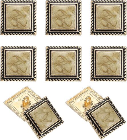 uxcell 10pcs Shank Buttons, 18mm Square Metal Buttons Sew on Metal Embellishments Vintage Replacement for Coat Shirt Skirt Pants DIY Crafts Fashion Sewing Clothing Decoration, Gold Black in Saudi Arabia
