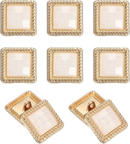 uxcell 10pcs Shank Buttons, 18mm Square Metal Buttons Sew on Metal Embellishments Vintage Replacement for Coat Shirt Skirt Pants DIY Crafts Fashion Sewing Clothing Decoration, Gold Black in Saudi Arabia