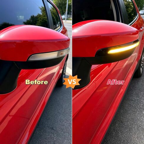 ملحقات مصباح إشارة الانعطاف LED المتسلسلة متوافقة مع Ford Escape Ecosport 2013-2018،2012-2018 Focus ST SE RS MK3، C-Max 2013-2017 وميض مؤشر Kuga، قطعتان in Kuwait