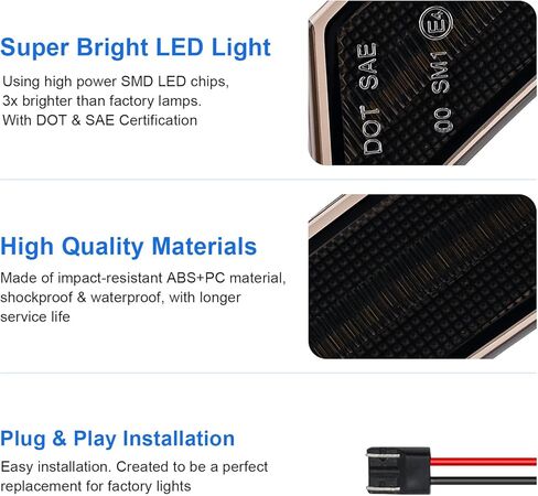 White LED Side Marker Lights Replacement for 2013-2017 XTS Smoked Lens Side Marker Lights, Front Bumper Turn Signals Sidemarker Lamps in Saudi Arabia
