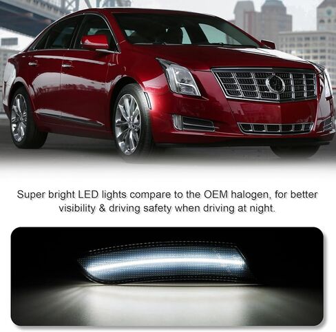 White LED Side Marker Lights Replacement for 2013-2017 XTS Smoked Lens Side Marker Lights, Front Bumper Turn Signals Sidemarker Lamps in Saudi Arabia