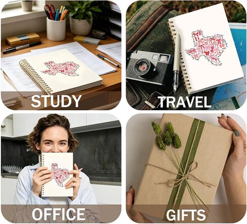 Coquette Bow Texas Journal Notebook for Girls,Cute Journal Texas Shaped Gifts for women,Texas Souvenirs Gifts Sweet Themed for Women,5.5x8.3 in Saudi Arabia