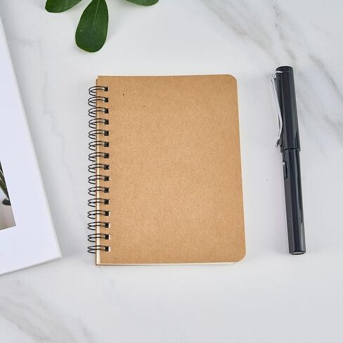 1 Pack Notebook Journal,Brown Diary Notebook Planner with 100 Pages/ 50 Sheets, 5.5 inch x 3.9 inch in Kuwait