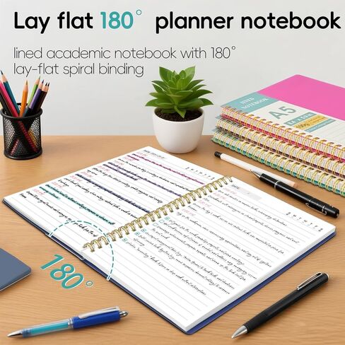 College Ruled Spiral Notebook, A5 Size 8.4x5.9 Inch, 140 Pages with 100GSM Thick Paper, Twin-Wire Bound Soft Cover Journal for School, Work, Writing, Note Taking (Pink) in Kuwait