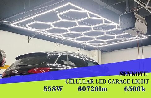 LED Cellular Garage Light, 14 Hexagon Grid LED Workshop Lights for Garage Detail Lights and Auto Repair Shop Lights, IP54 2 Year Warranty (190.56" x 95.76") in Kuwait