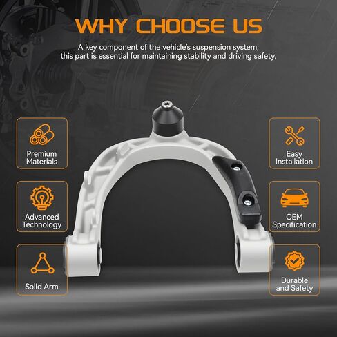 Front Left Upper Control Arm with Ball Joint Compatible with Tesla Model 3 2017-2021, Model Y 2020-2021, Replace# 104432100G, Front Driver Side in Kuwait