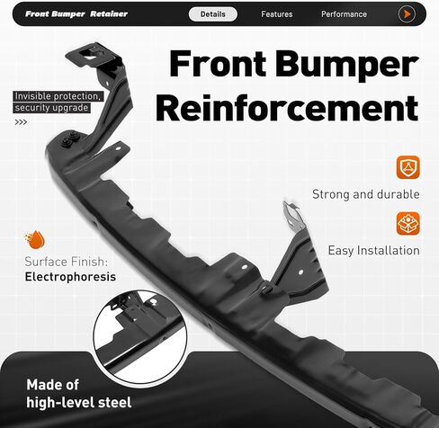 KUAFU Front Bumper Retainer Compatible with 2012-2021 Nissan NV1500/NV2500/NV3500 Steel Electrophoresis Primed Black Replacement For 622909JHOA NI1035111 in Kuwait